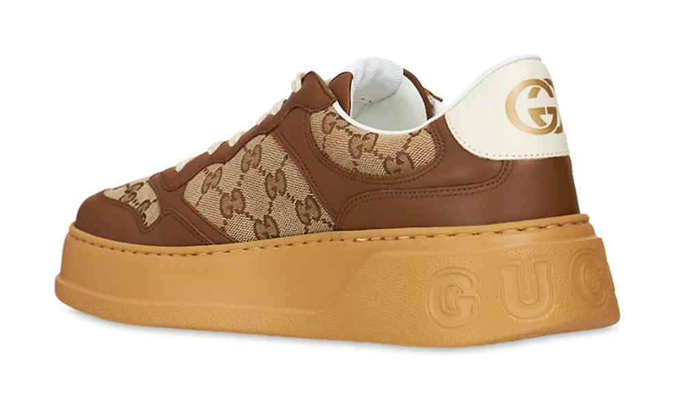 GUCCI GG Canvas leather-trimmed sneakers